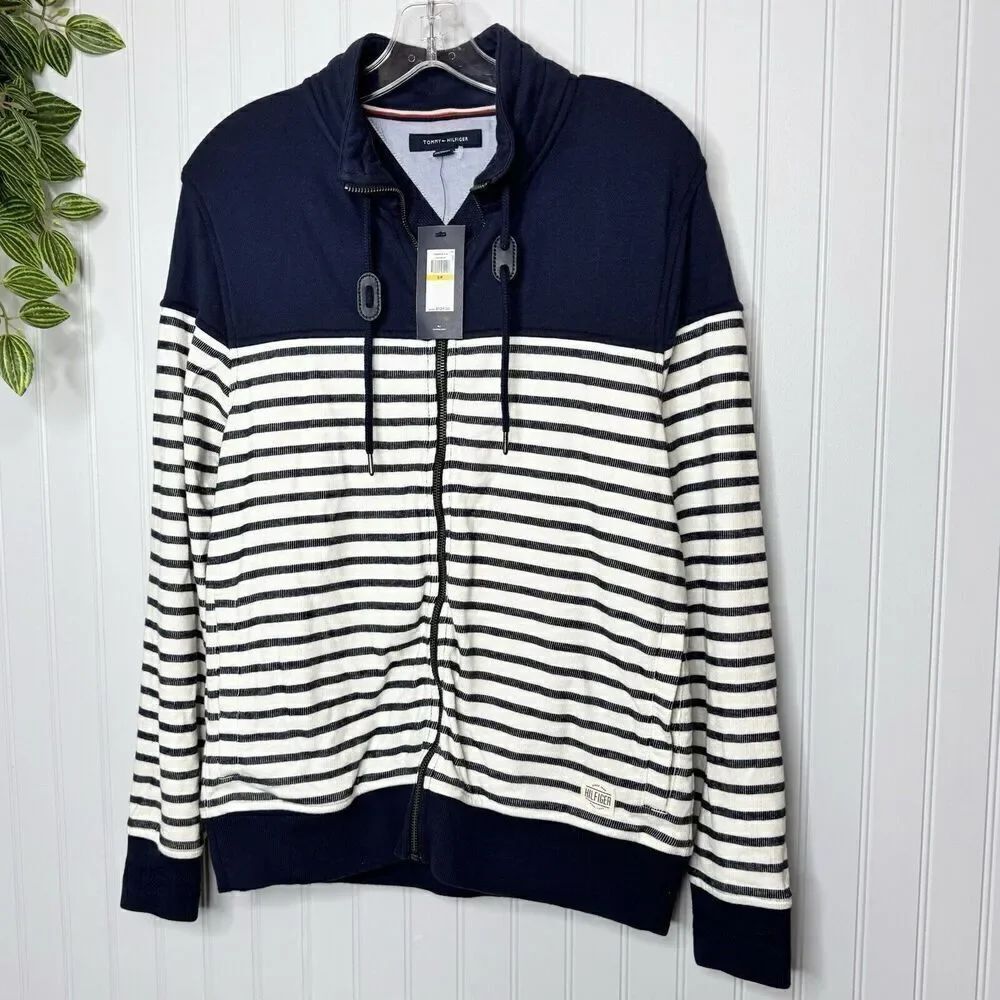 Tommy Hilfiger Men's S P Traveler Navy Blue Long Sleeve Full Zip Jacket NWT $129
